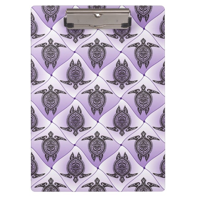 Porte-bloc Motif de tortues de mer chamanique - violet (Devant)