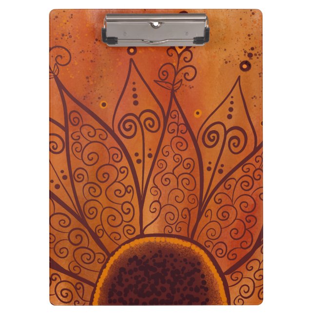 Porte-bloc Motif de tournesol Abstrait (Devant)