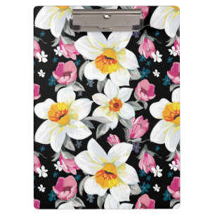 Porte-bloc Motif d'élégance avec des fleurs de narcisse