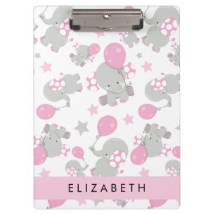 Porte-bloc Motif D'Eléphants, Eléphants Mignons, Votre Nom