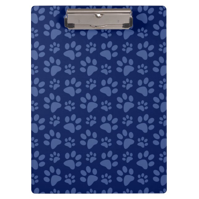 Porte-bloc Motif d'empreinte de patte de chien de bleu marine (Devant)