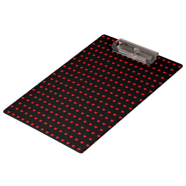 Porte-bloc Motif des Coeurs rouges sur le noir (Incliné)