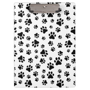 Porte-bloc Motif des pattes, pattes de chien, noir et blanc