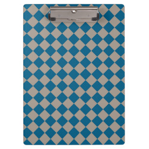 Porte-bloc Motif diamant à carreaux bleu gris