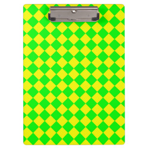 Porte-bloc Motif diamant jaune-vert Checker