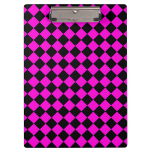 Porte-bloc Motif diamant rose noir Checker