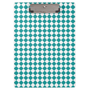 Porte-bloc Motif diamant turquoise blanc Checker