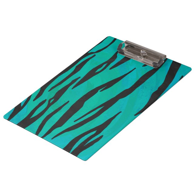 Porte-bloc Motif d'impression Turquoise et noir de tigre de m (Incliné)