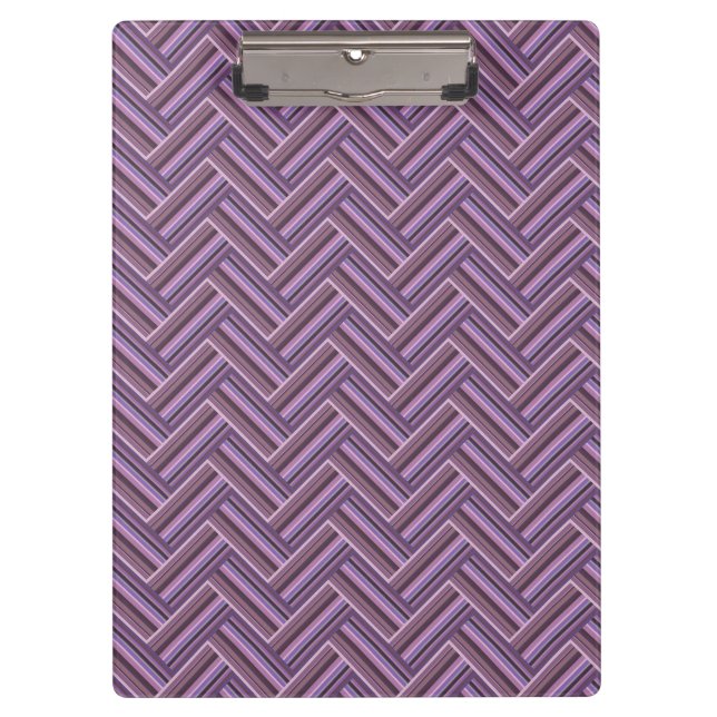 Porte-bloc Motif double tissage Mauve stripes (Devant)