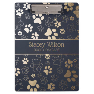 Porte-bloc Motif Empreinte de patte Gold Et Navy