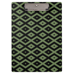 Porte-bloc Motif en diamant vert olive et noir