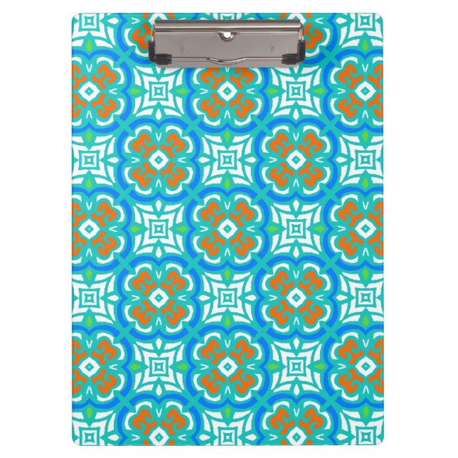 Porte-bloc Motif ethnique turquoise (Devant)