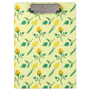 Porte-bloc Motif floral avec rose jaune et fleurs de tulipe