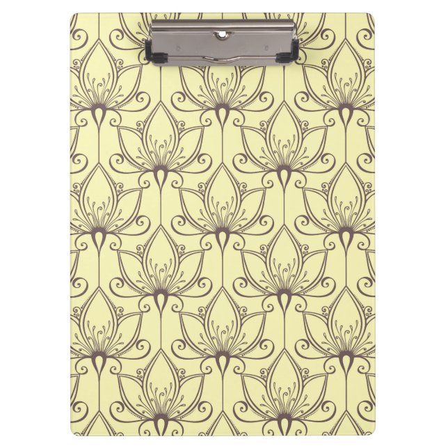 Porte-bloc Motif floral crème (Devant)