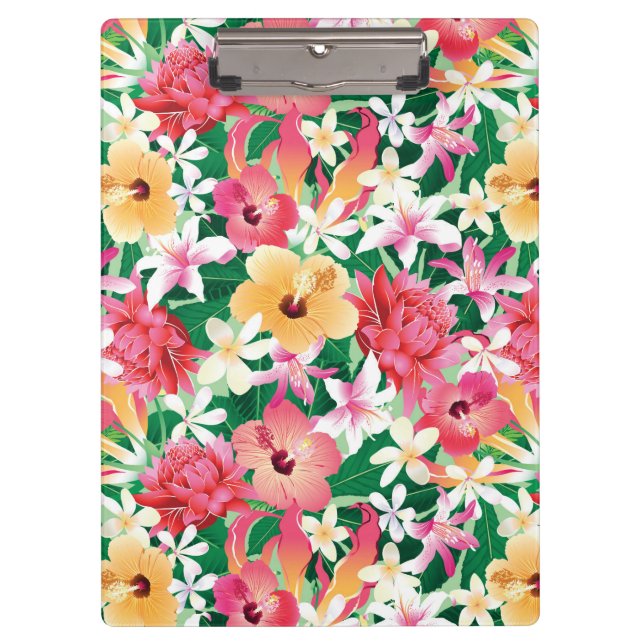 Porte-bloc Motif floral de ketmie tropicale (Devant)