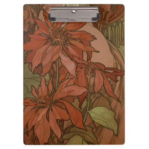 Porte-bloc Motif floral de Poinsettia Art nouveau rouge de Mu