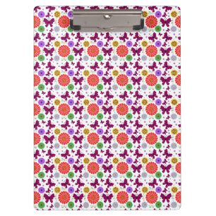 Porte-bloc Motif floral papillon rétro Art folklorique coloré