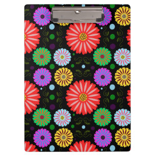 Porte-bloc Motif floral rétro lumineux d'art folklorique colo