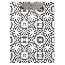 Motif géométrique floral noir et blanc