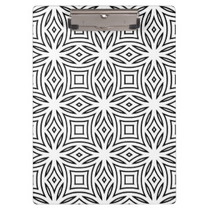 Porte-bloc Motif géométrique floral noir et blanc