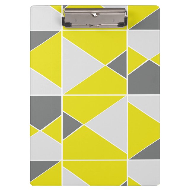 Porte-bloc Motif géométrique gris jaune (Devant)
