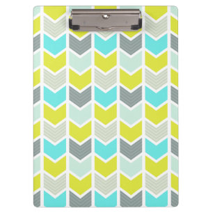 Porte-bloc Motif géométrique gris jaune bleu de Chevron