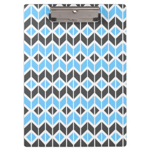 Porte-bloc Motif géométrique moderne Blue Grey Herringbone