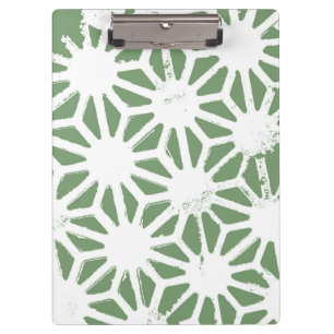 Porte-bloc Motif géométrique vert et blanc olive