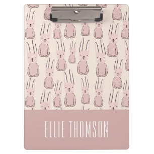 Porte-bloc Motif lapin rose animal mignon personnalisé