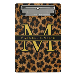 Porte-bloc Motif léopard personnalisé Nom Mini élégant