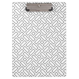 Porte-bloc Motif linéaire noir et blanc - blanc