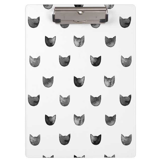 Porte-bloc Motif mignon chic noir et blanc de chat (Devant)