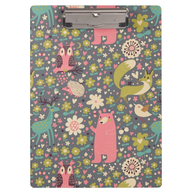 Porte-bloc Motif mignon d'animaux de forêt (Devant)