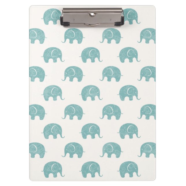 Porte-bloc Motif mignon turquoise d'éléphant (Devant)