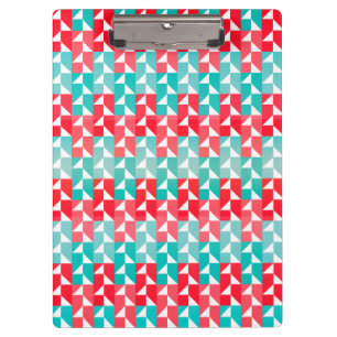 Porte-bloc Motif moderne bleu et rouge d'Aqua géométrique