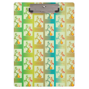 Porte-bloc Motif moderne vert, jaune et bleu Tulip Couple