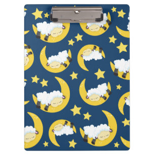 Porte-bloc Motif mouton, Mouton couché, Lune, Étoiles