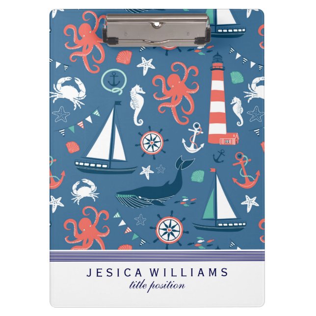 Porte-bloc Motif nautique de couleur mignonne (Devant)