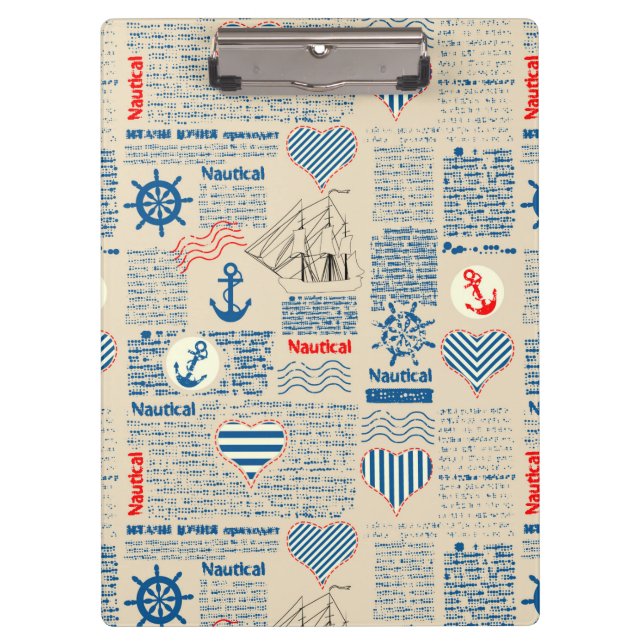 Porte-bloc Motif nautique de journal (Devant)