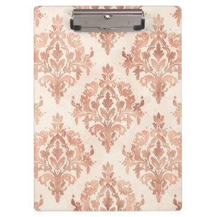 Porte-bloc Motif ornemental à l'aquarelle damassé pêche chaud