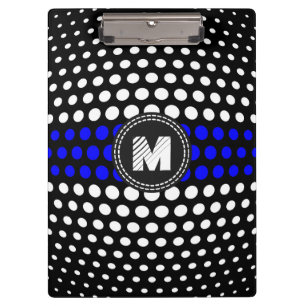 Porte-bloc Motif Pois bleu et blanc Monogram