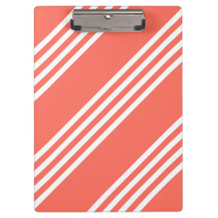 Porte-bloc Motif quatre rayures corail vivant et blanc