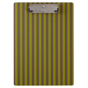 Porte-bloc Motif rayé en chocolat brun et vert olive