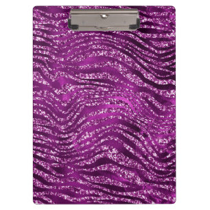 Porte-bloc Motif Rayures de Tigre Pailleté Glam Ombre Violet