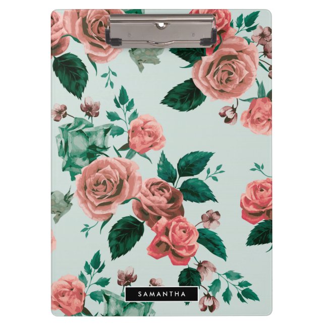 Porte-bloc Motif rose (Devant)