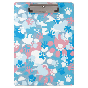 Porte-bloc Motif rose et bleu de chien de camouflage