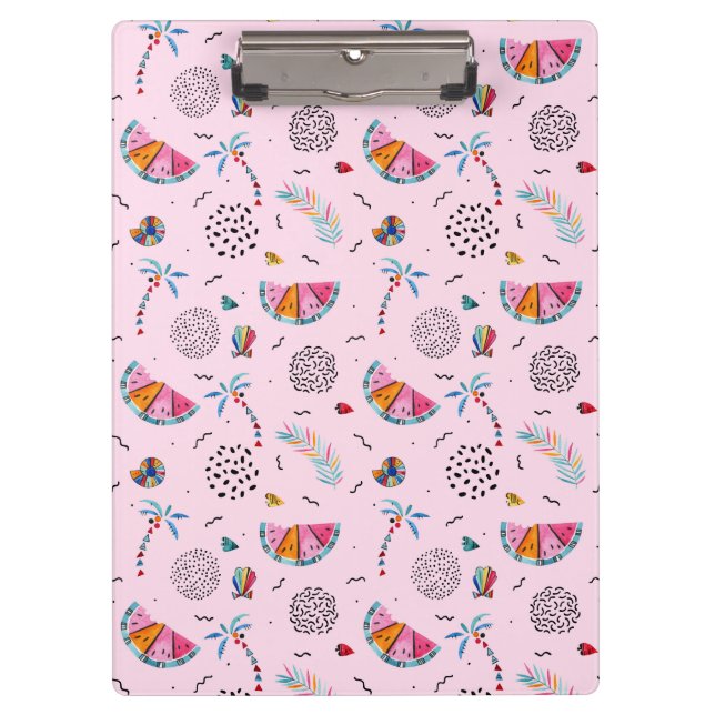 Porte-bloc Motif rose tropical de style de Memphis (Devant)