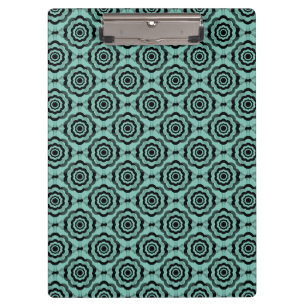 Porte-bloc Motif sans couture de fleurs noir sarcelle