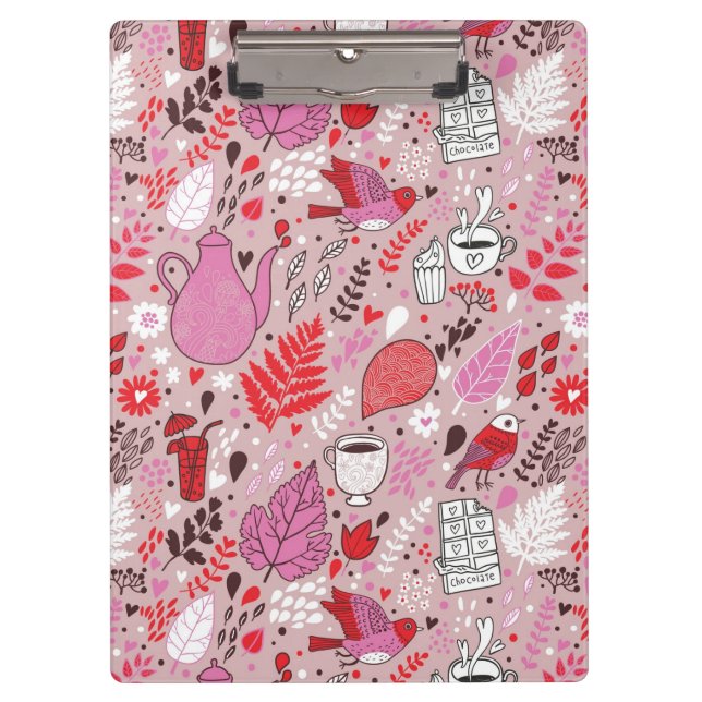 Porte-bloc Motif savoureux avec des oiseaux et des fleurs (Devant)