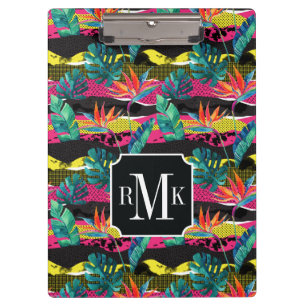 Porte-bloc Motif tropical abstrait de texture de néon